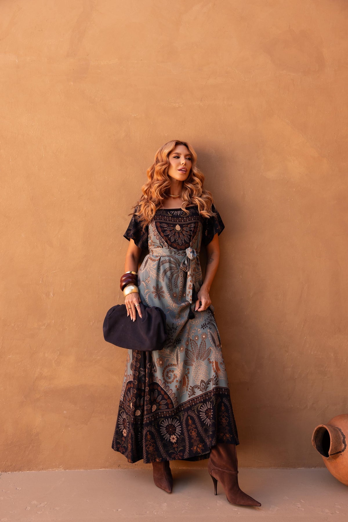 Vestido Longo Faixa Esoterico ARTE- Estampado 5761