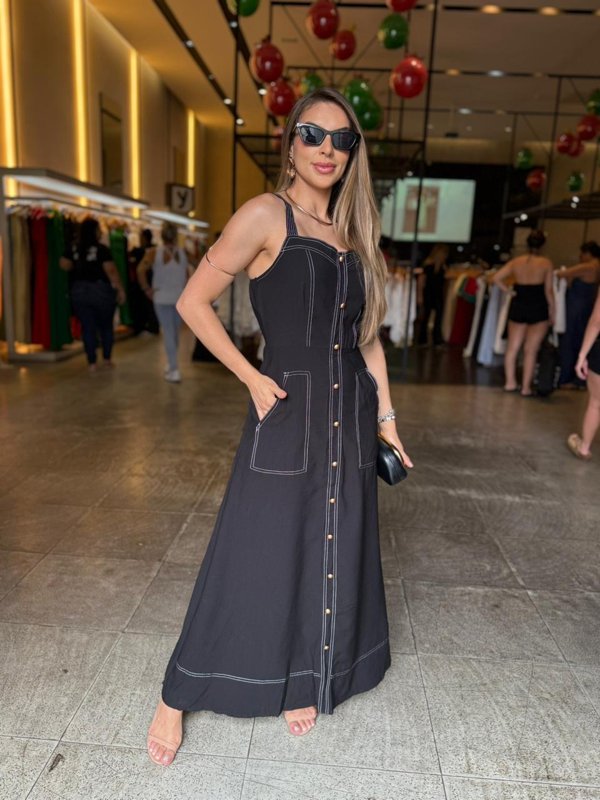 Vestido Botões Fashion