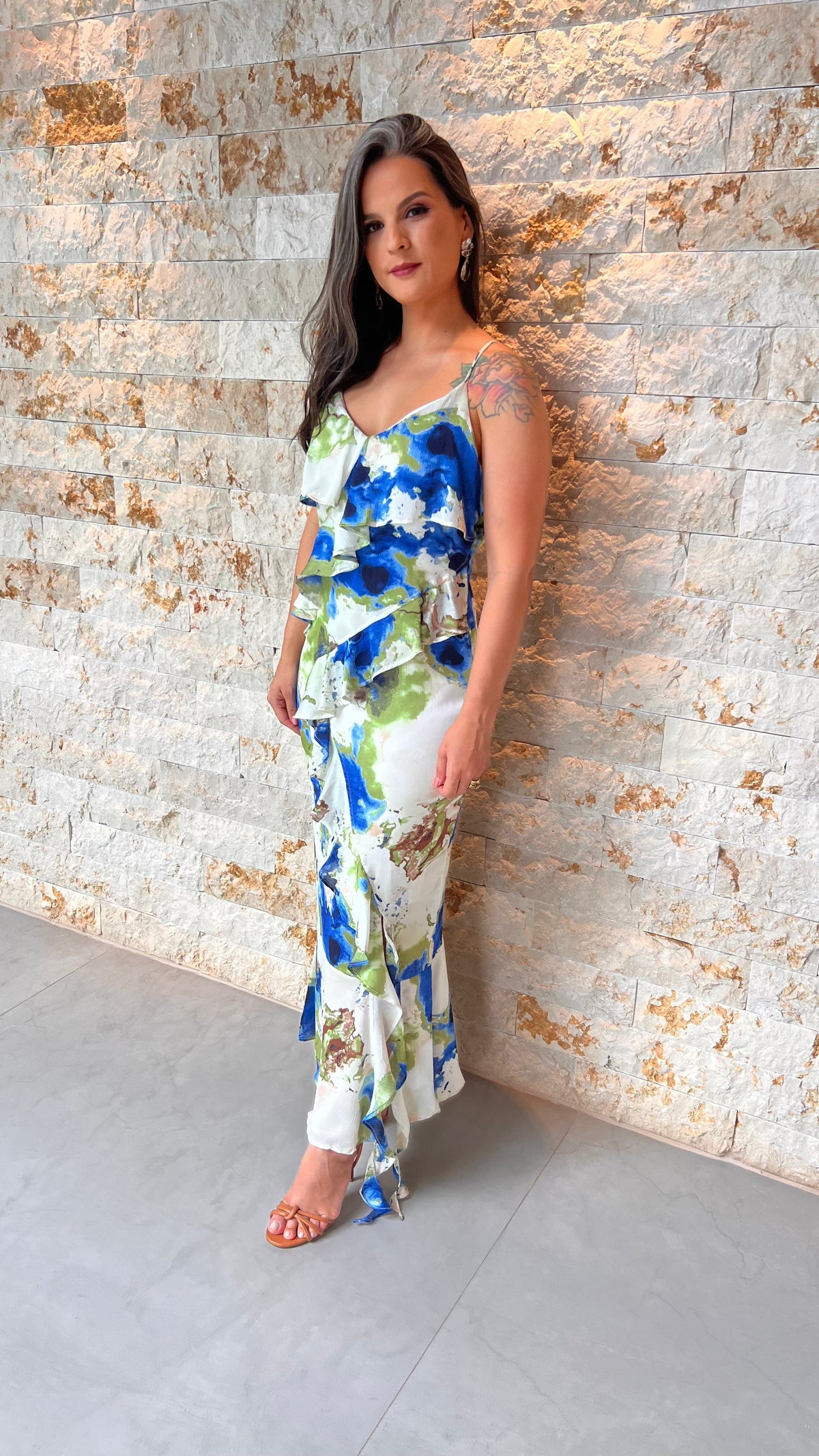 Vestido Longuete Babado EAG - Estampado 2 5474