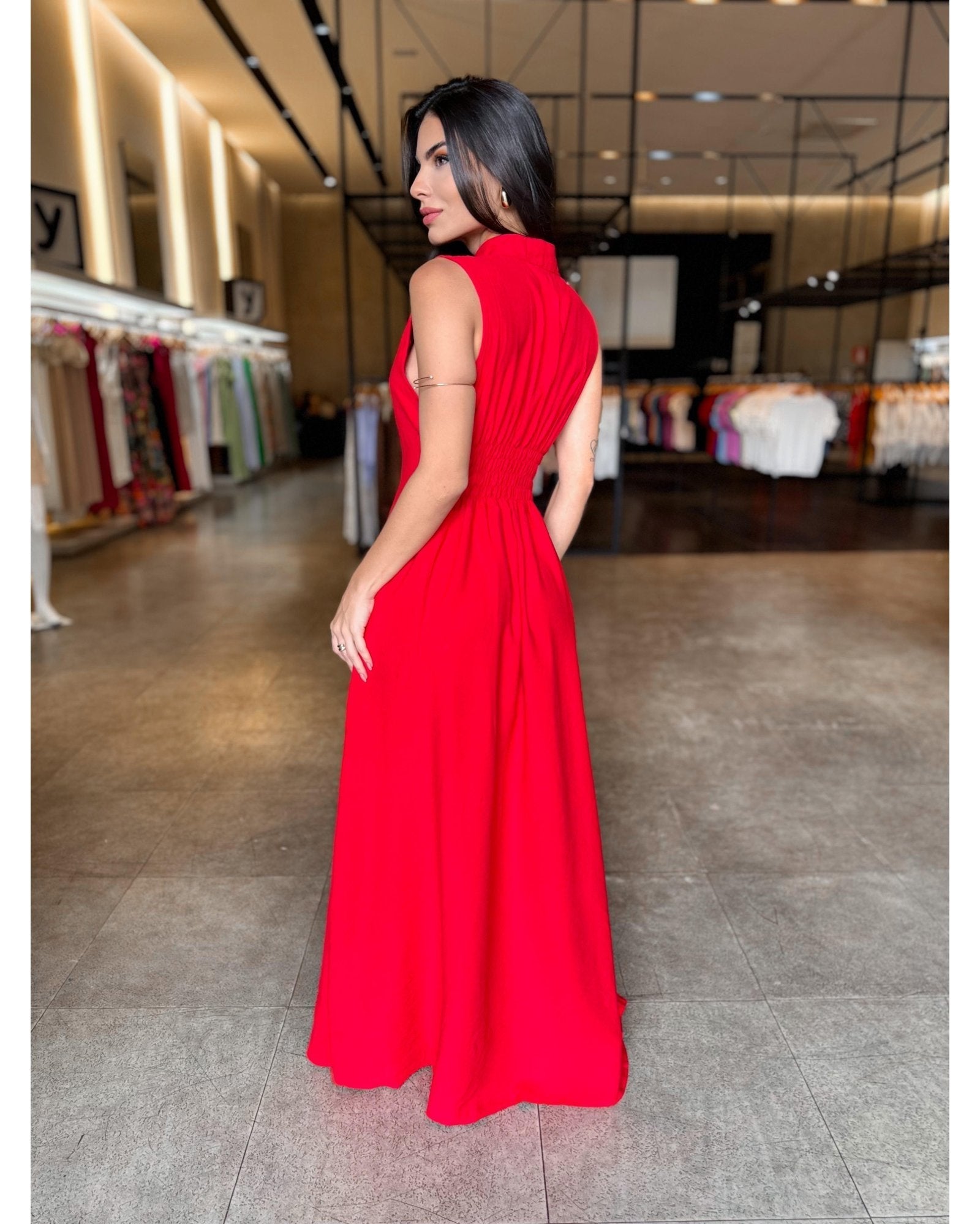 Vestido Longo Botões Cris