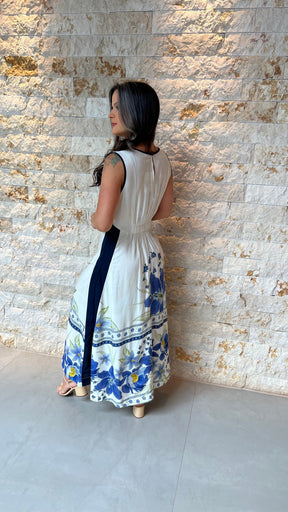 Vestido Midi Barra Flores PIS- Estampado 5872