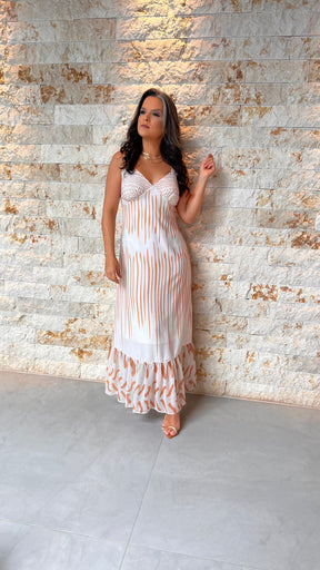 Vestido Midi Rajado Lastex YU - Estampado 5598