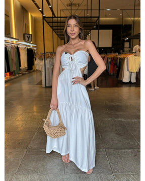 Vestido Longo Detalhe Amarração