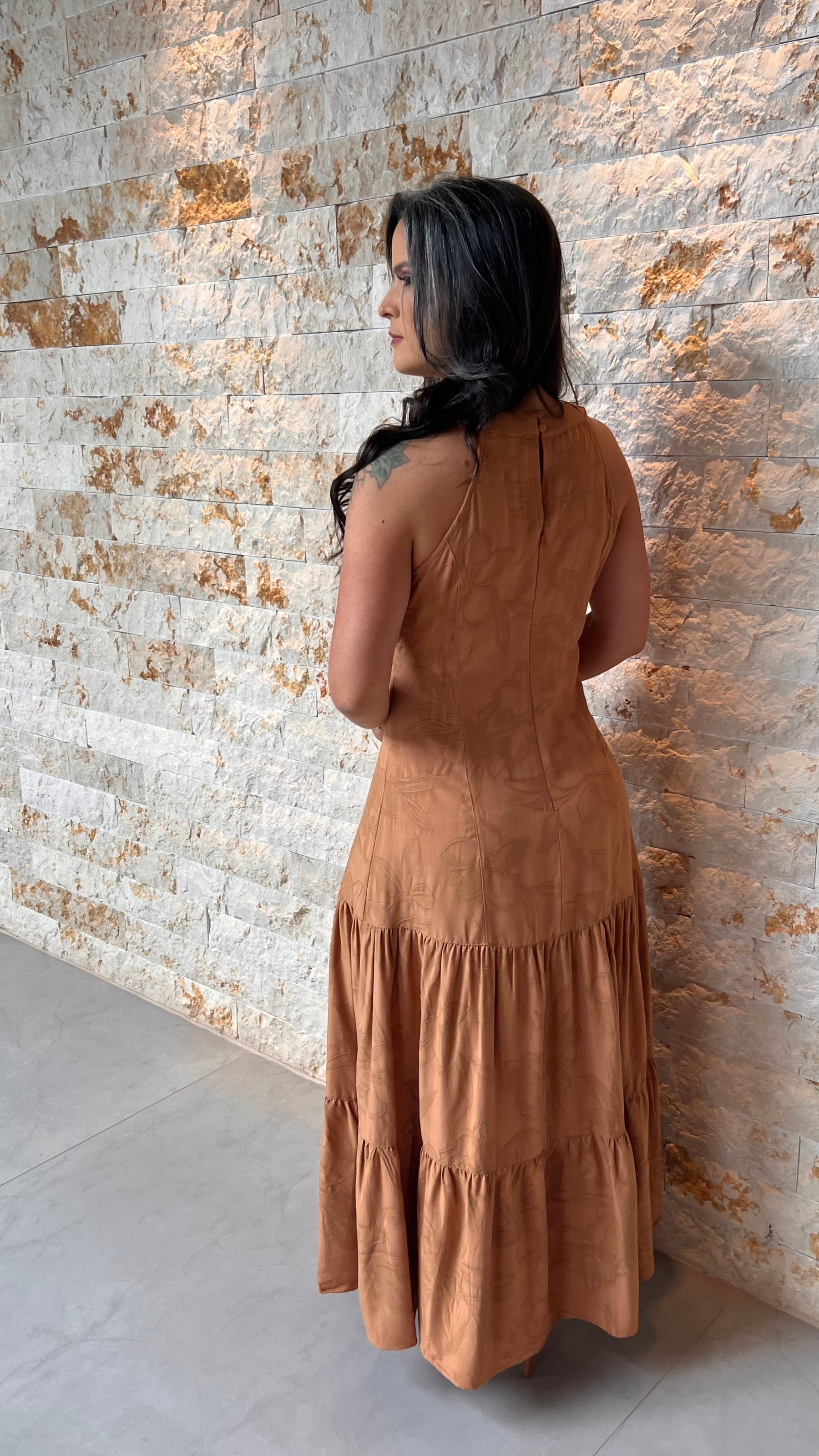 Vestido Midi Jacquard PIS- Terra 5982