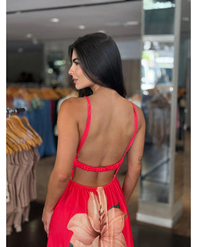 Vestido Longo Estampado Floral