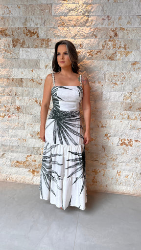 Vestido Longo Dec Quadrado FRAN- Estampado 6054