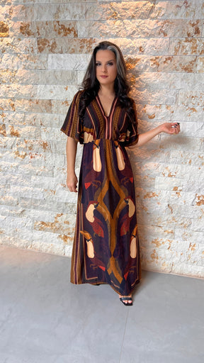 Vestido Longo Tucano Duplo ARTE- Estampado 5744