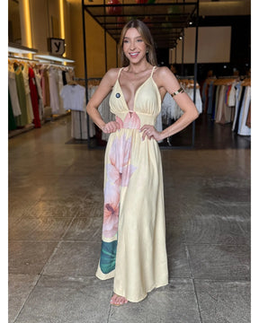Vestido Longo Estampado Floral