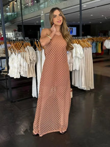 Vestido Longo Luxo Frente Única