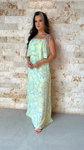 Vestido Longo Alcinha Babado Busto ALO- Lima  5927