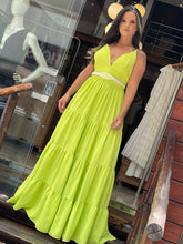 Vestido Longo Alças Finas -  Liso Verde Claro 3841