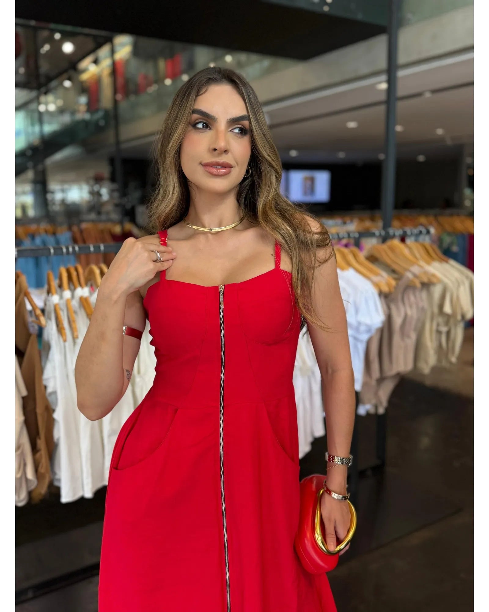 Vestido Longo Zíper Bia