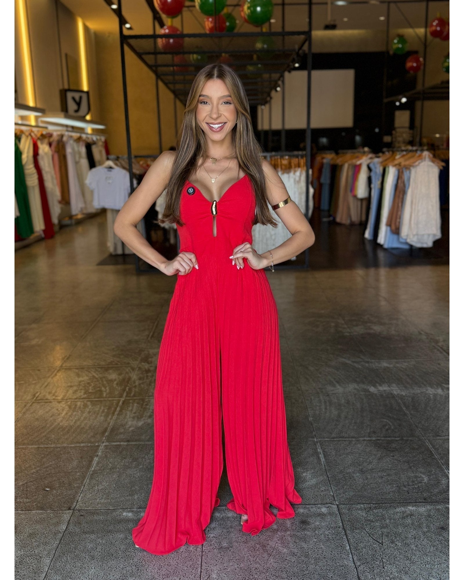 Macacão Plissado Luxo