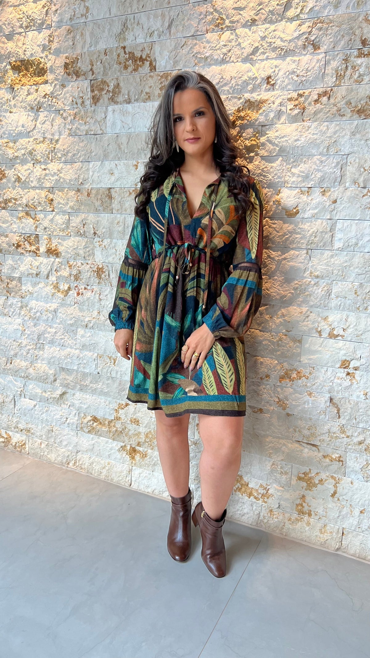 Vestido Curto Amarração Tucano RIO- Estampado 5750