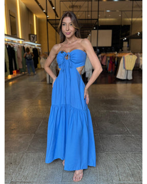 Vestido Longo Detalhe Amarração