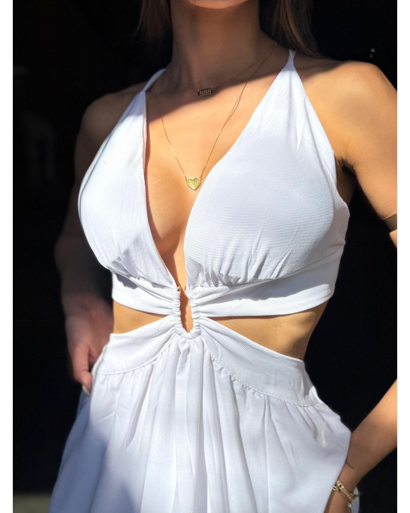 Vestido Longo Recorte Cintura