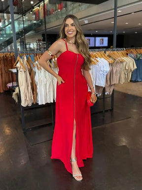 Vestido Longo Zíper Bia