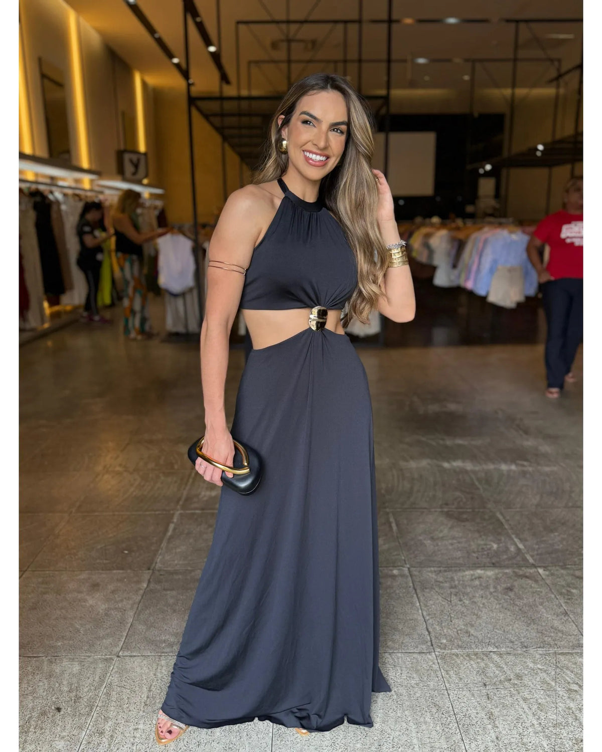 Vestido Longo Fluit Fivela