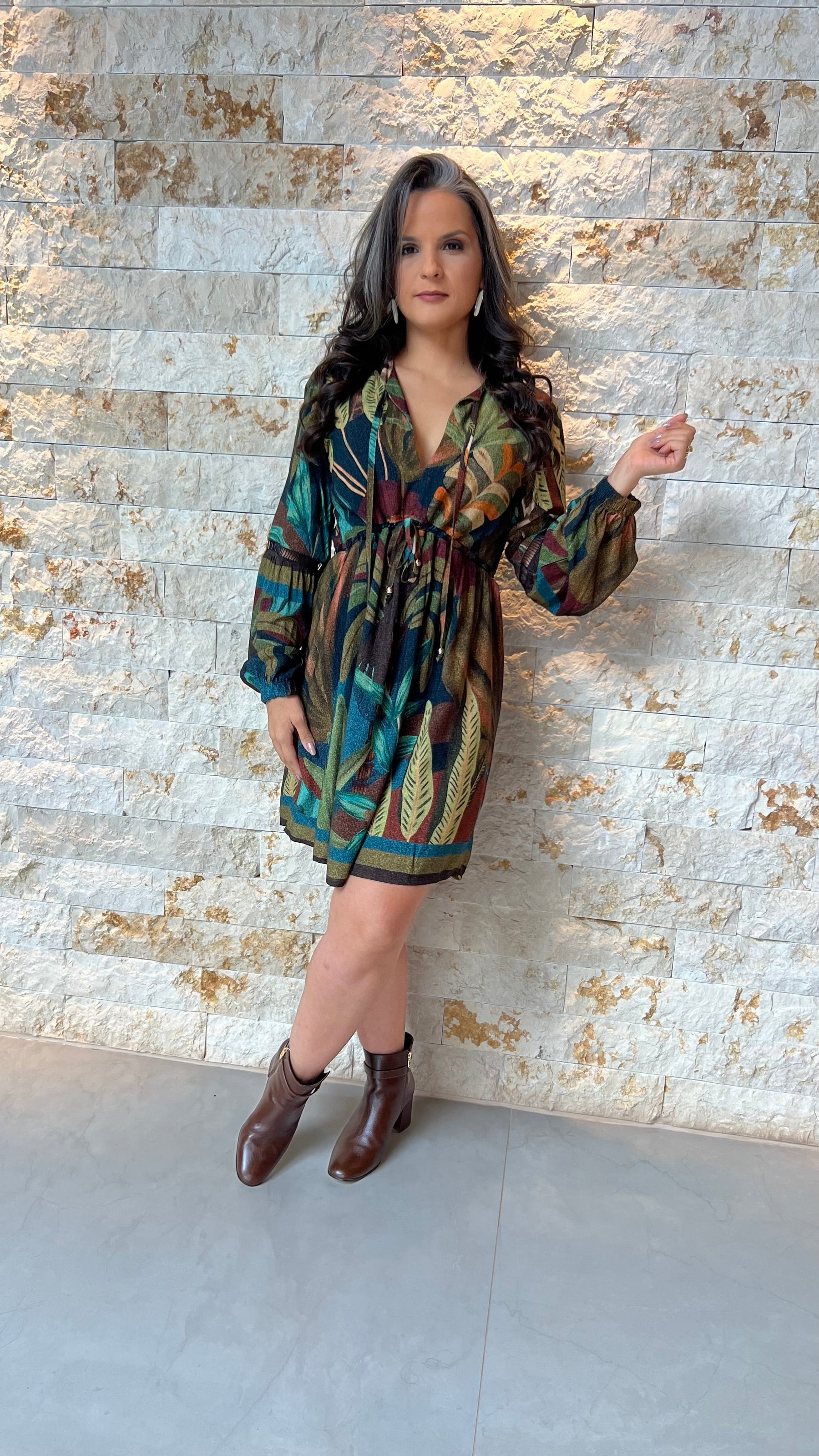 Vestido Curto Amarração Tucano RIO- Estampado 5750