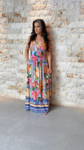 Vestido Midi Barra Portuguesa RIO- Estampado 5998