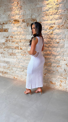 Vestido Longo Trico Flavia POLI- Branco 5875