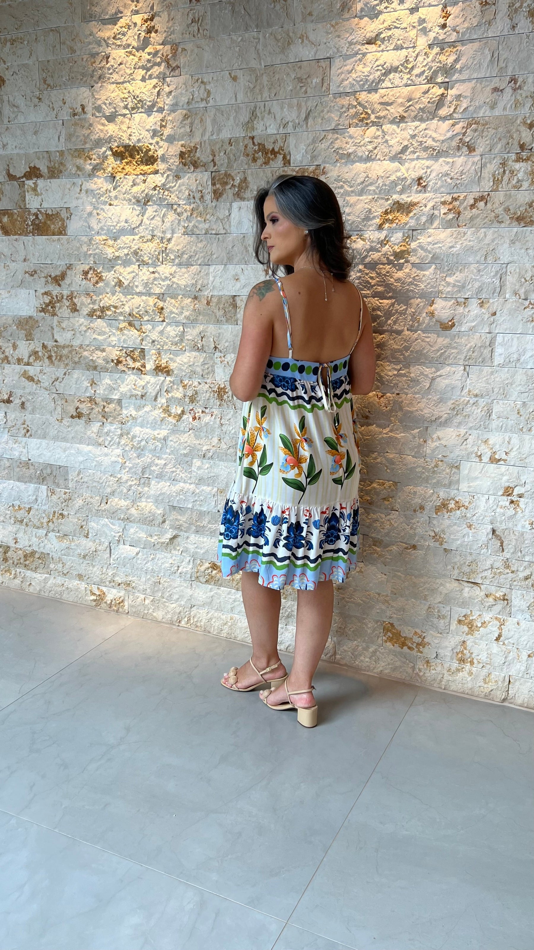 Vestido Curto Barra Floral CHI- Estampado 5945