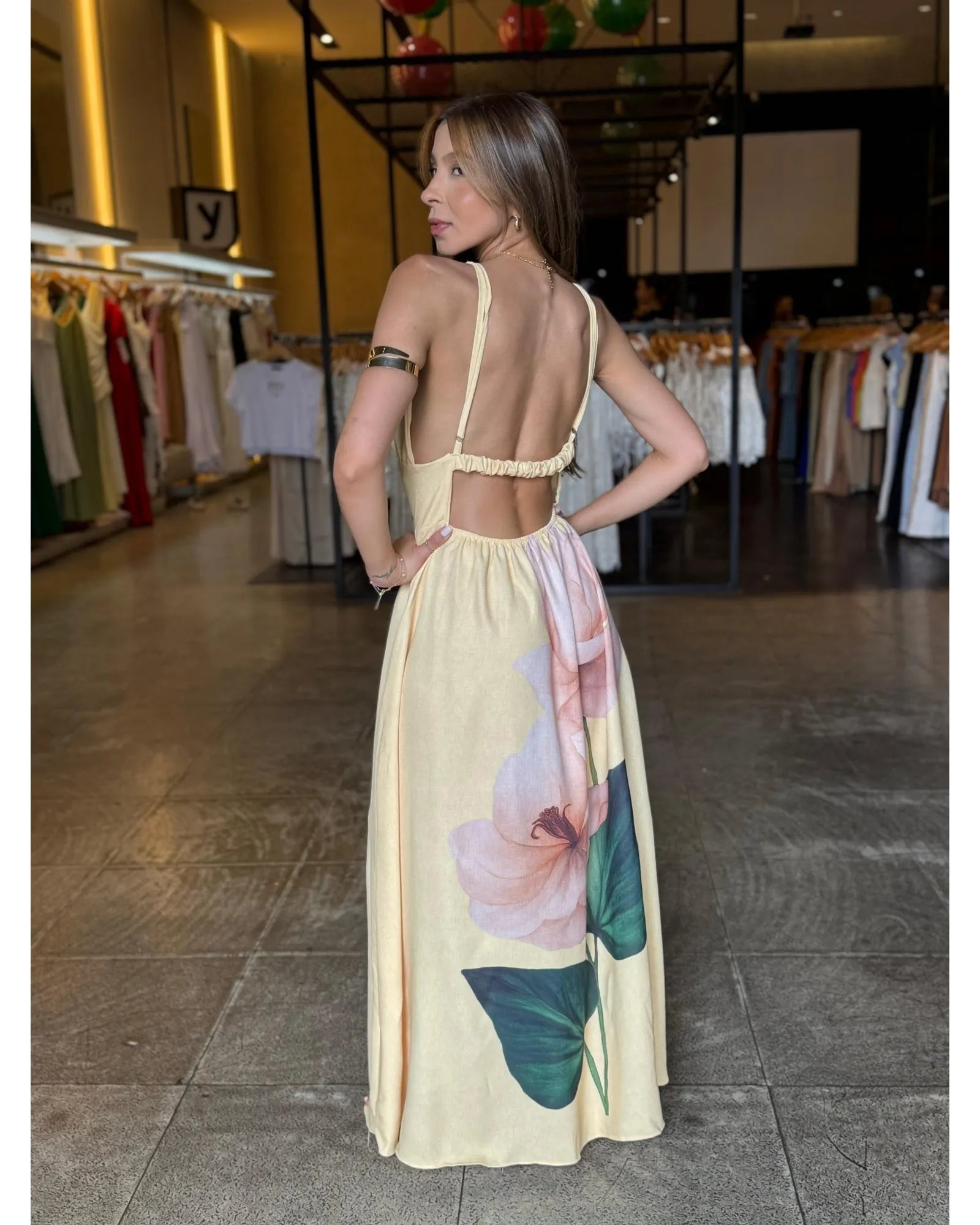 Vestido Longo Estampado Floral