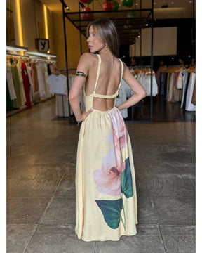 Vestido Longo Estampado Floral