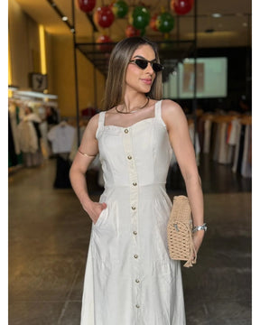 Vestido Botões Fashion