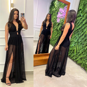 Vestido Longo Hot Pants Lesie - Preto 3764
