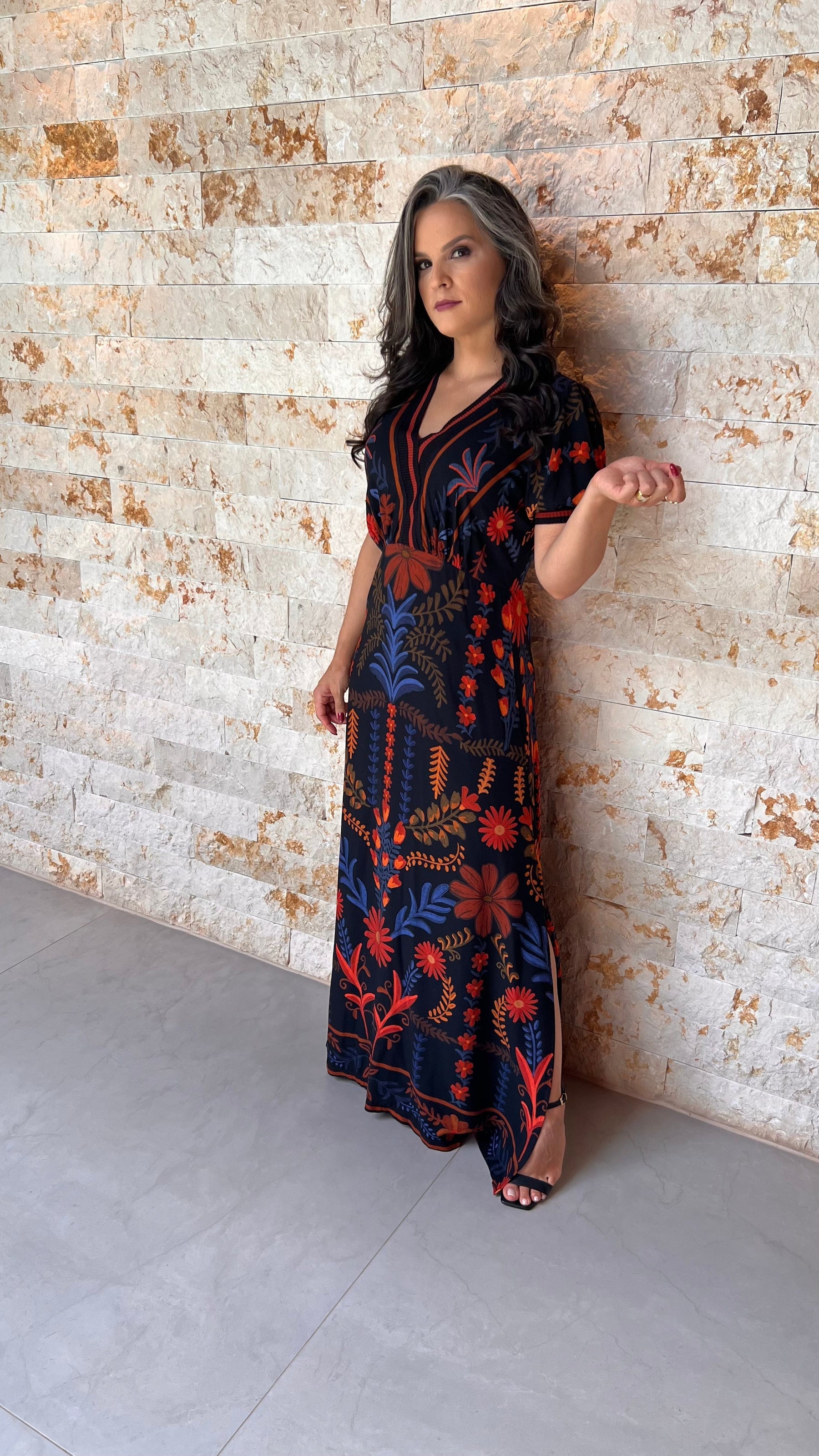 Vestido Longo Mexico ARTE- Estampado 5619