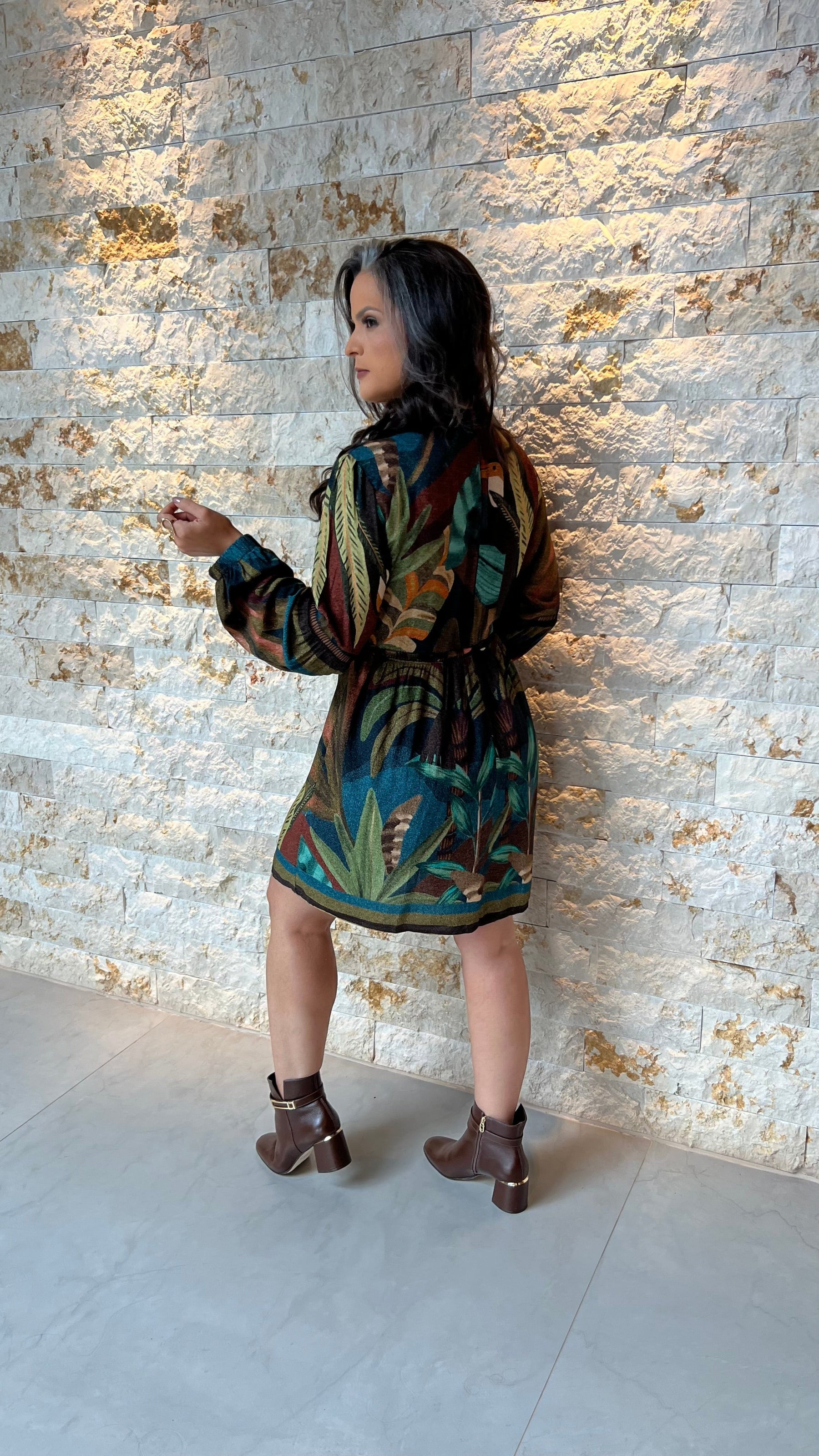 Vestido Curto Amarração Tucano RIO- Estampado 5750