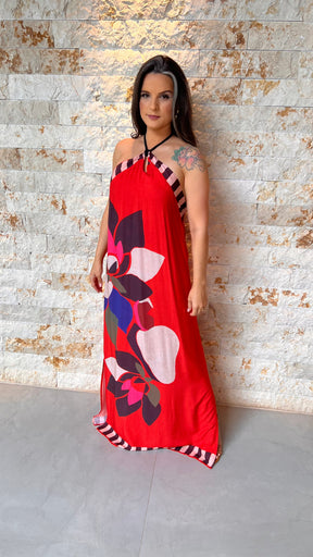 Vestido Longo Super Caju ARTE-  Laranja 5438