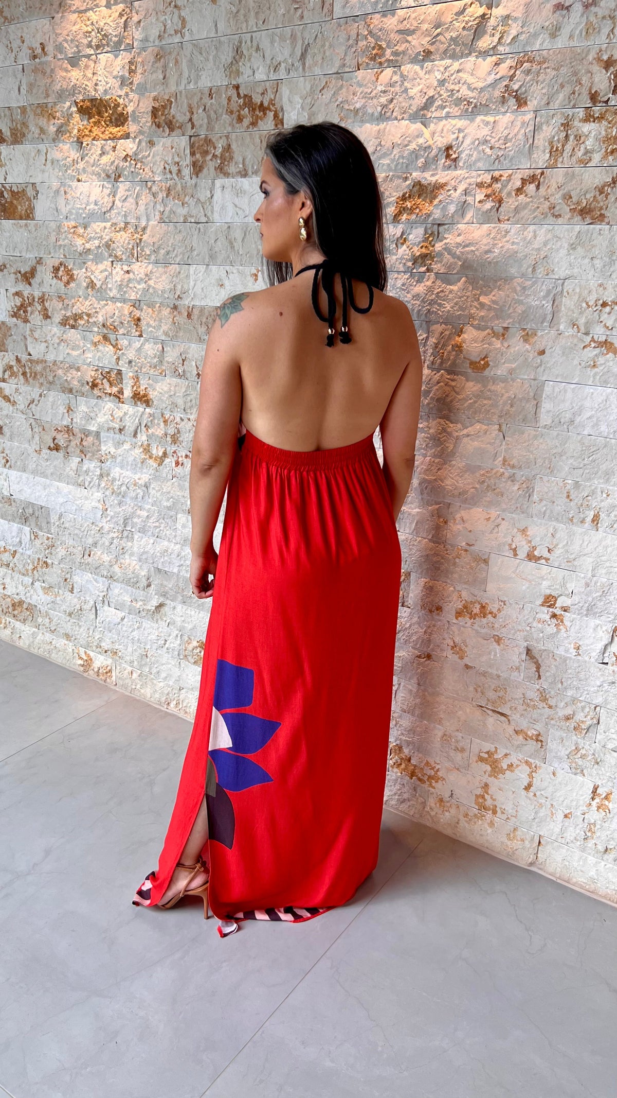 Vestido Longo Super Caju ARTE-  Laranja 5438