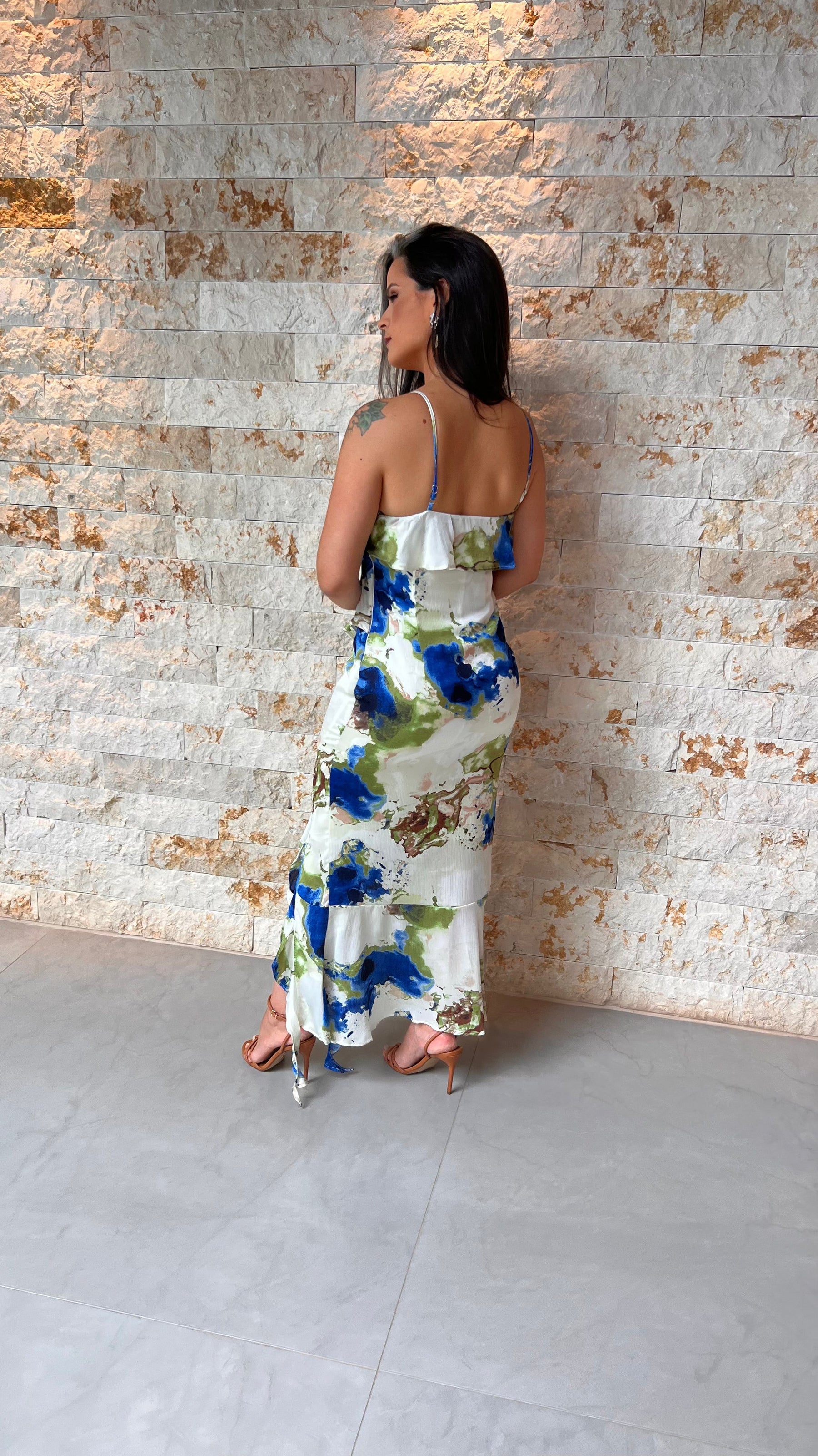 Vestido Longuete Babado EAG - Estampado 2 5474