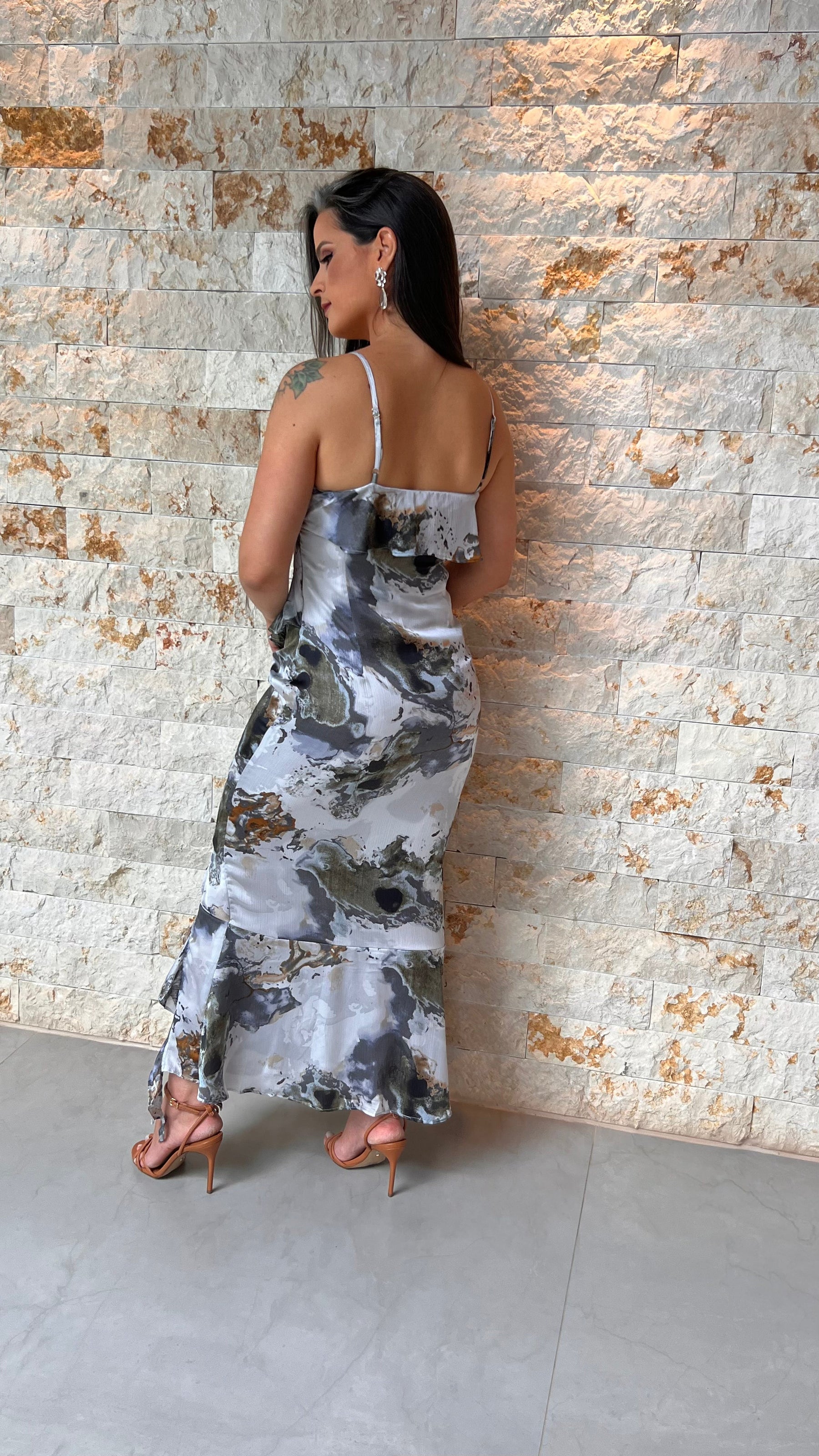 Vestido Longuete Babado EAG - Estampado 1 5474