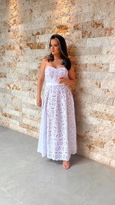 Vestido Midi Laço Grande Limon- Branco 5341