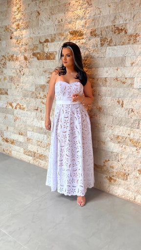 Vestido Midi Laço Grande Limon- Branco 5341
