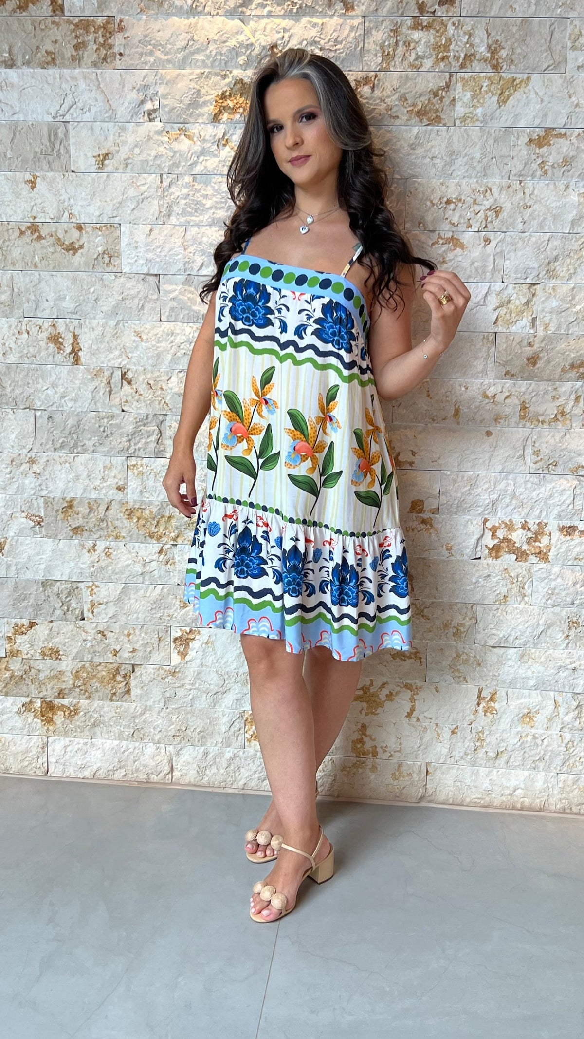 Vestido Curto Barra Floral CHI- Estampado 5945