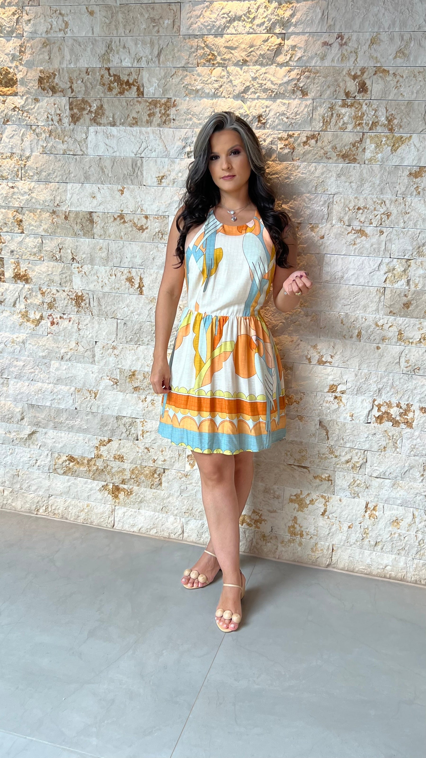 Vestido Curto Alça Costa CHI- Estampado 5943