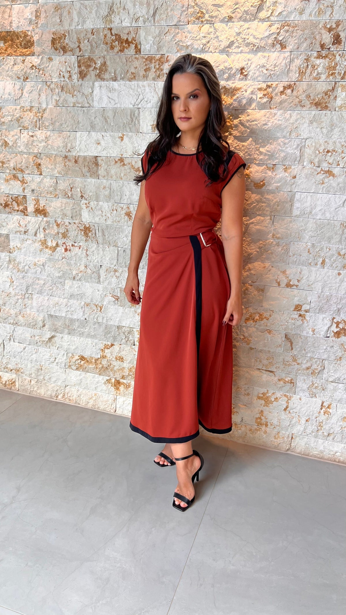 Vestido Midi com Fivela PIS - Terra 5581