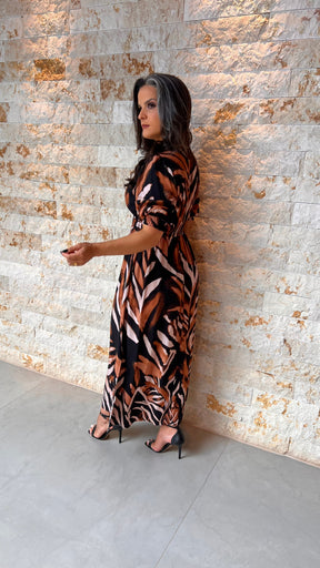 Vestido Midi Animal Print PIS- Estampado 5742
