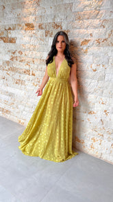 Vestido Longo Hot Pants Chiffon - Liso Verde 4288