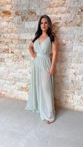 Vestido Longo Hot Pants - Liso Verde Claro 3754