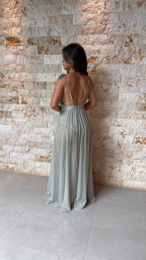 Vestido Longo Hot Pants - Liso Verde Claro 3754