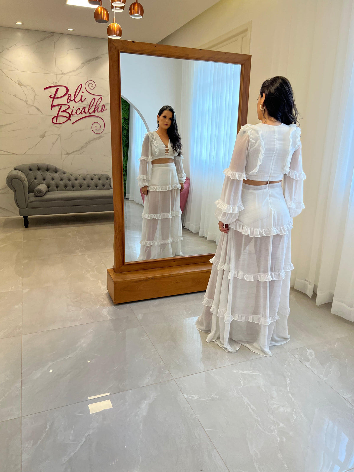 Conjunto Cropped Saia Hot Pants - Branco/ Off 3711