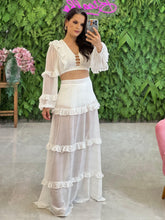 Conjunto Cropped Saia Hot Pants - Branco/ Off 3711