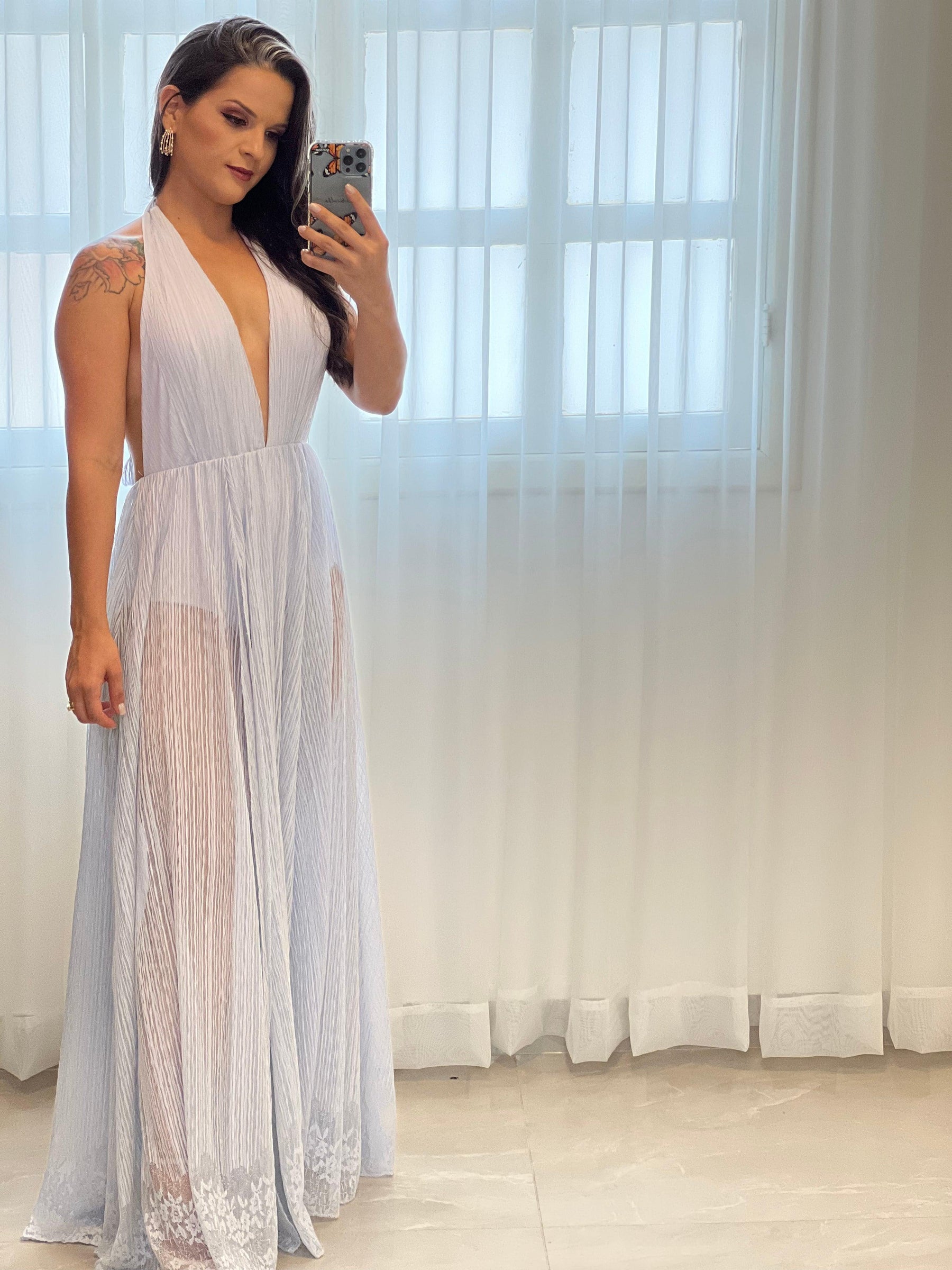 Vestido Longo Hot Pants - Cinza 3765