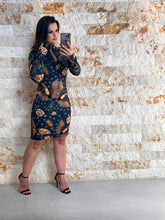 Vestido Canelado Curto Manga Longa Tucano ARTE- Estampado 5197