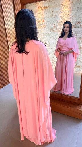 Vestido Longo Conf Tamanho Único Capa Liso - Rosa Claro 5252